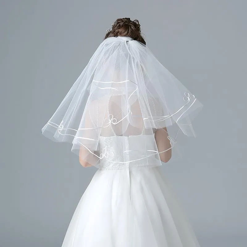 Velo da sposa 1,5m Lungo bianco / avorio Wedding Veil Short One Layer Soft Tulle Accessori per teste