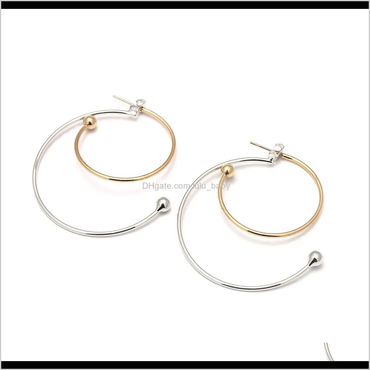 new arrival sliver and gold plating twist hoop earrings for women party exaggeate statement jewelry 12pairs