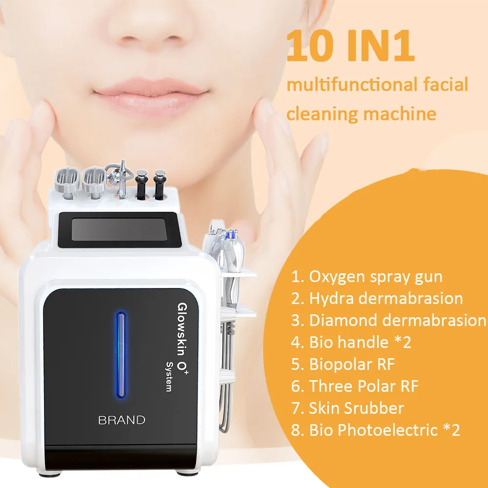 New Hydro Dermaabrasão Diamante Microdermoabrasão Máquina Facial Oxigênio para Salão Uso Anti Aging Wrinkle com RF Ultrasonic Jeet Peel Peel Cuidados com a pele