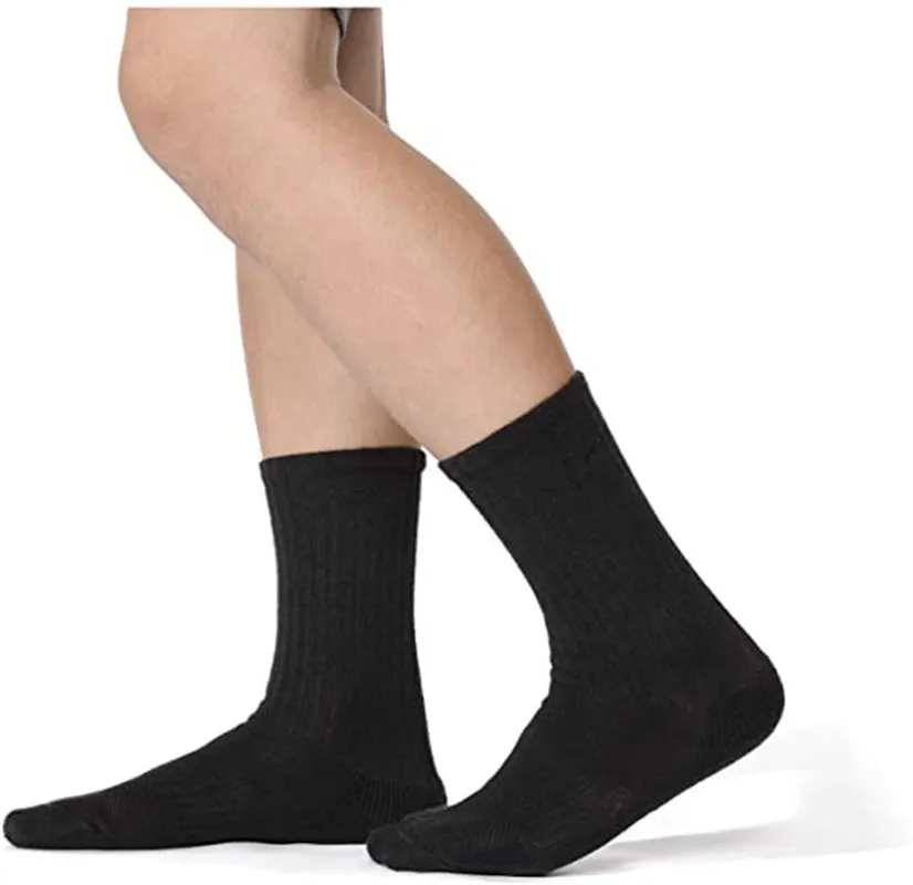 Men`s training socks 100% cotton thickened white grey black stockings socks combination