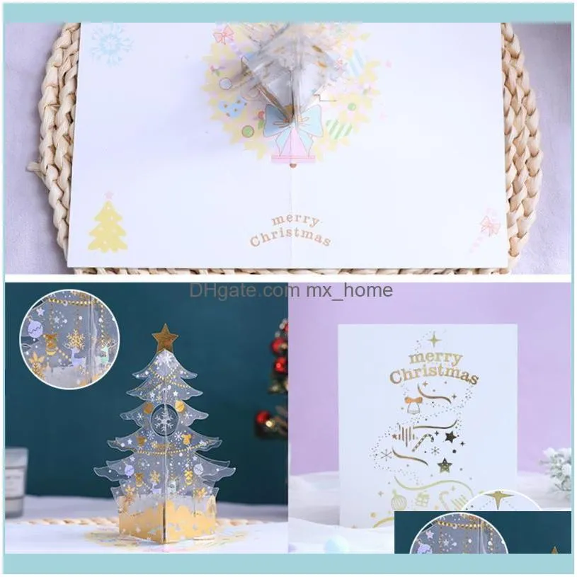 Greeting Cards Christmas Tree 3D -Up Card Merry For Gift Kids DTT88