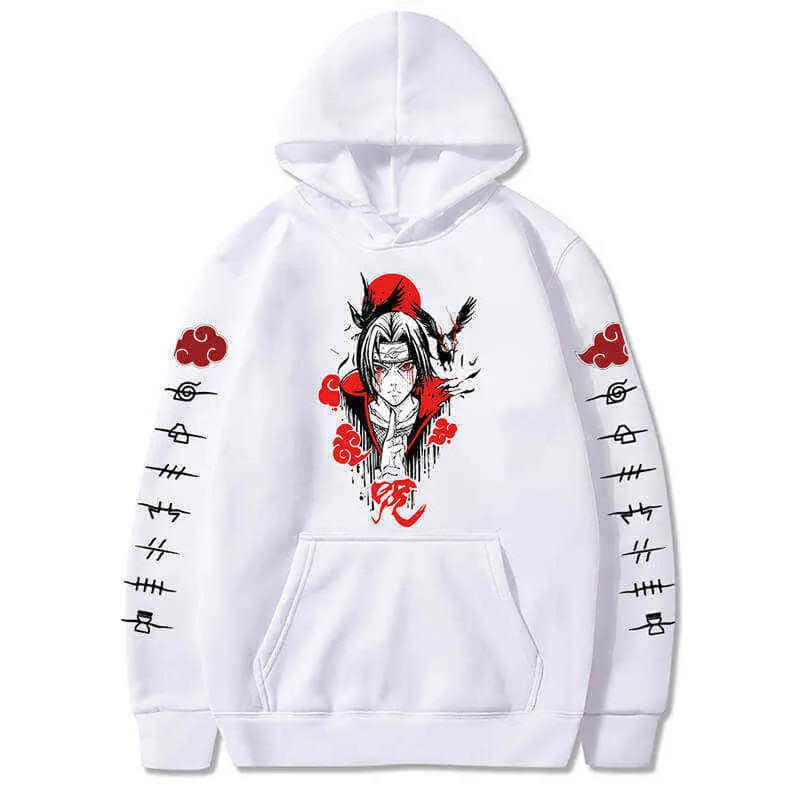 Anime Akatsuki nuvem hoodies homens streetwear outono inverno moda unissex moletom harajuku homens mulheres moda pano y211122