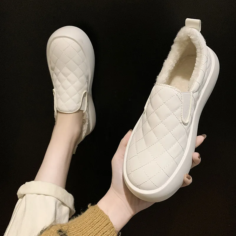 Moda Casual Botas de Algodão 2021 Inverno Moda Comfort Plush Quente Espesso Sola Sapatos Especiais