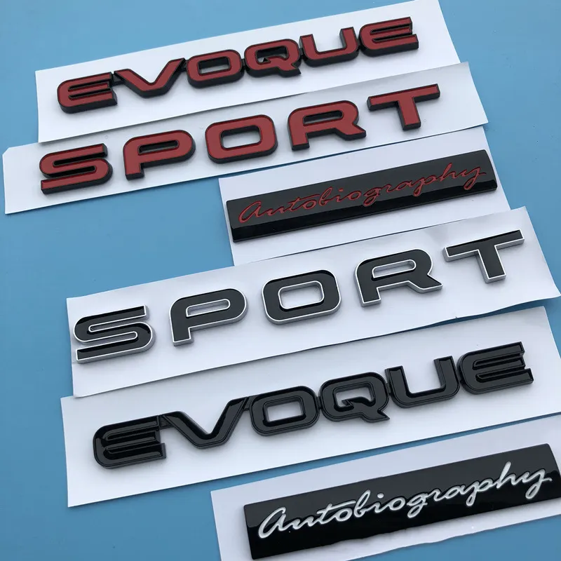 SPORT EVOQUE Letters Emblem Bar Logo para Land Range Rover SV Autobiography ULTIMATE Edition Bar Badge Car Styling Trunk