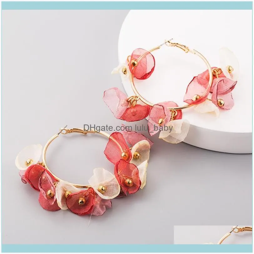 3pairs/lot SPINNING FLOWER EARRINGS FEMALE ALLOY STRING BEAD Circle Hoop & Huggie