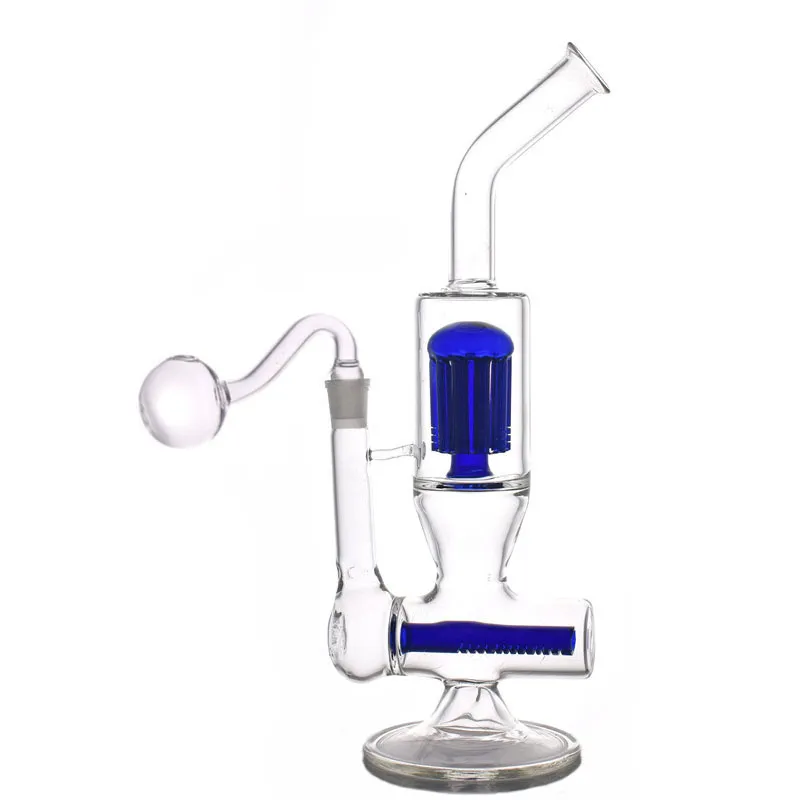 16.5inch Glass Beaker Bongs Tornado Lifebuoy Base Cyclone Percolator Bongs arm tree perc Tobacco Oil Dab Rigs with glass oil burner pipe