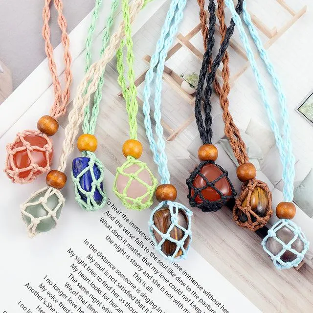 Handmade Weave Necklace For Agate Pendant Necklaces Party Favor Valentine Gift Men Women Jewelry Fashion Accessories no stone