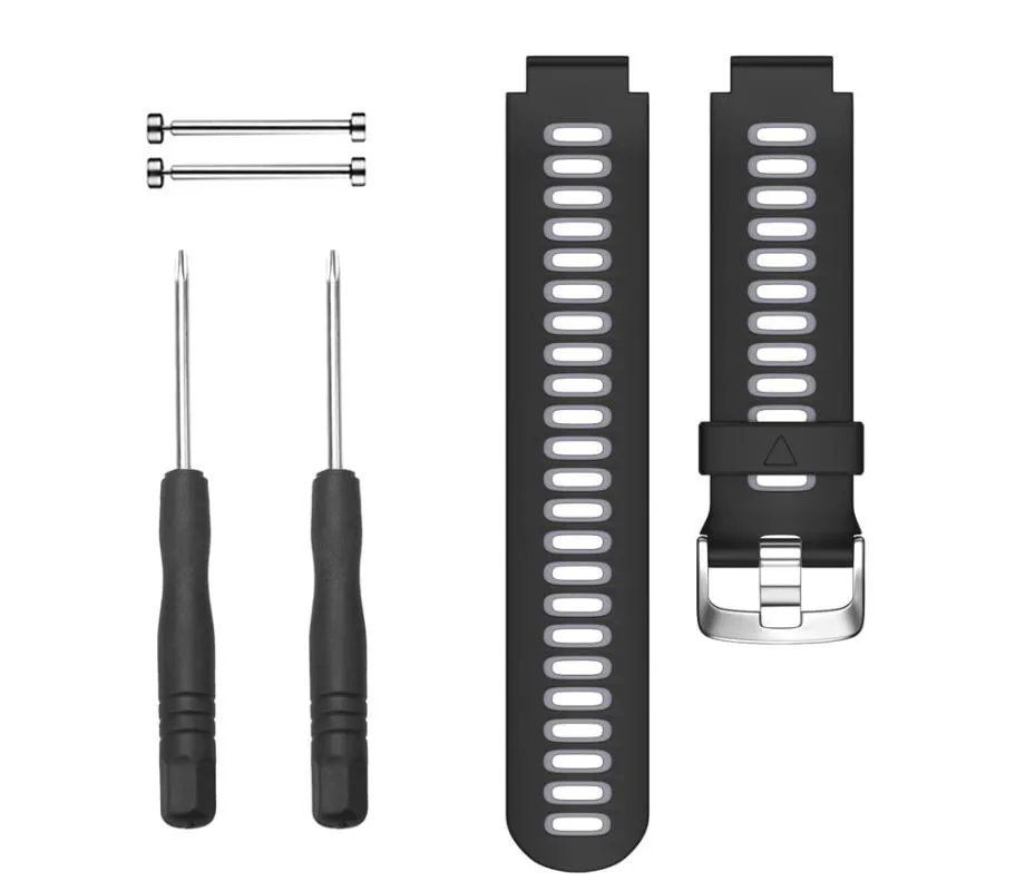 Bracelet Steel Buckle Silicone Strap pour Garmin-forerunner 735xt