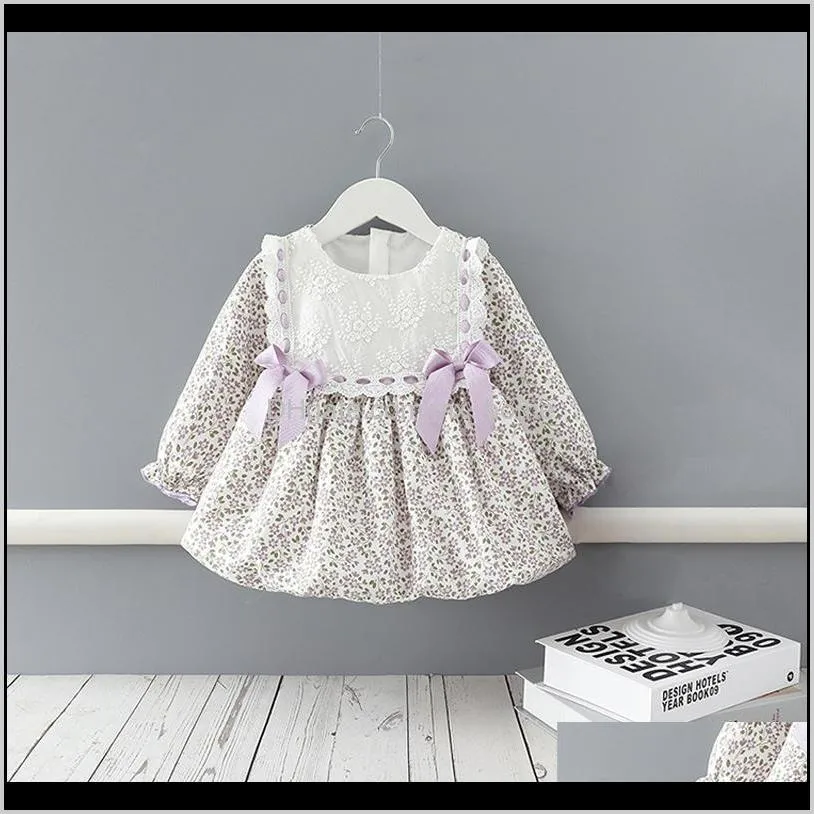 Robes Vêtements Bébé Enfants Maternité Drop Delivery 2021 Né Un An D'anniversaire L'enfant Filles Vêtements Bébé Floral Printemps Princesse Ed F