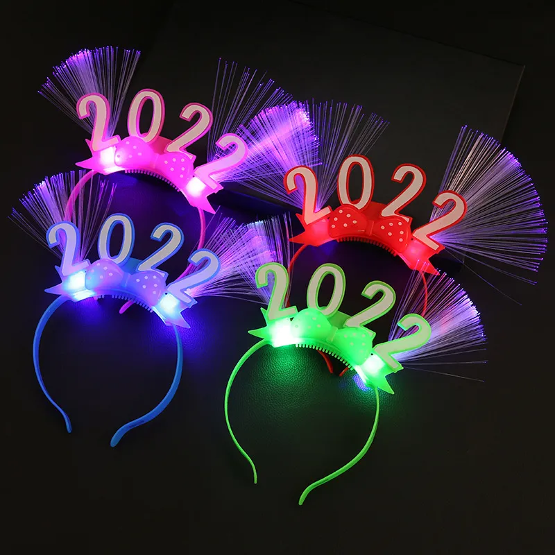 2022 Свещающиеся мигающие красочные светодиодные пряжки стильные новогодние творческие ночные вечеринки на рождественский день рождения головной убор Свещай