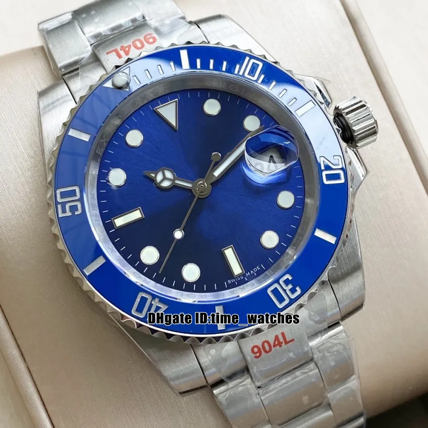 Nuovo 40mm Data Miyota 8215 Orologio da uomo automatico 116610 116619 Lunetta in ceramica Quadrante blu Vetro zaffiro Orologi sportivi da uomo di alta qualità Bracciale in acciaio inossidabile 904L