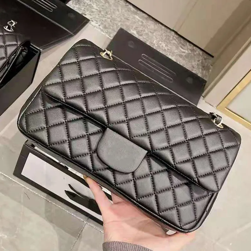 designer handbags original patent hand bag top quality lamb skin wallet famous luxury women purse gold and silver chain female package wholesale Genuine Leather