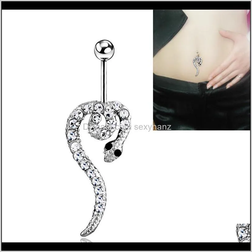 d0701 (1 color ) clear colors snake style belly button ring navel rings body piercing jewelry dangle accessories fashion charm