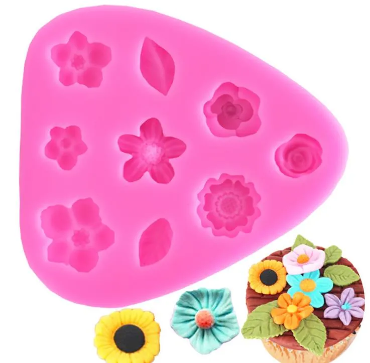 Silicone molde de cozimento flor em forma de silicone-molde bolo muffin copos doces moldes DIY sabão de mão bolinho de chocolate moldes 3d sn2806