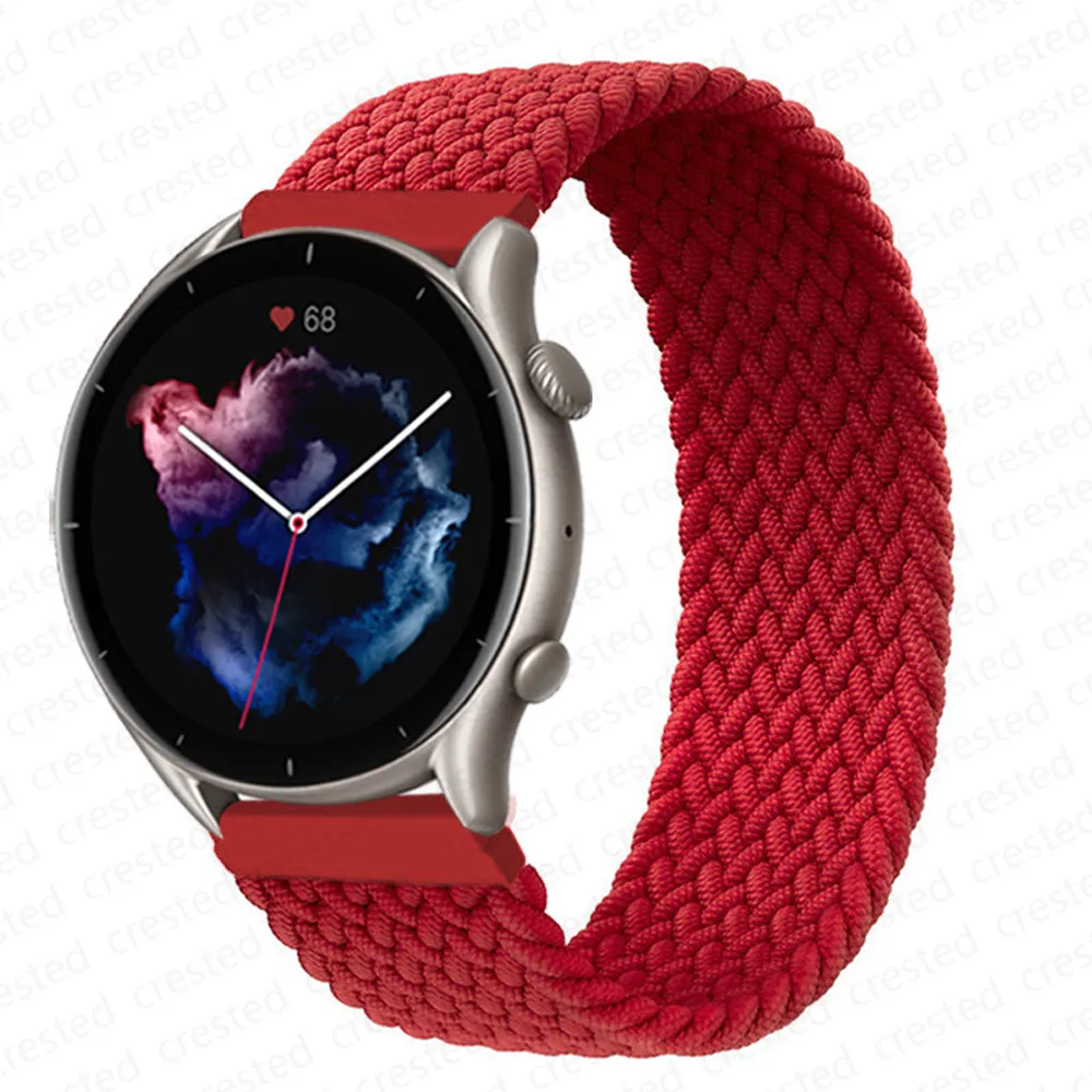 20mm 22mm Bant Amazfit GTS 2 2E 3 Mini GTR 3 Pro GTR2 Stratos Örgülü Solo Döngü Elastik İzle Bilezik Amazfit BIP