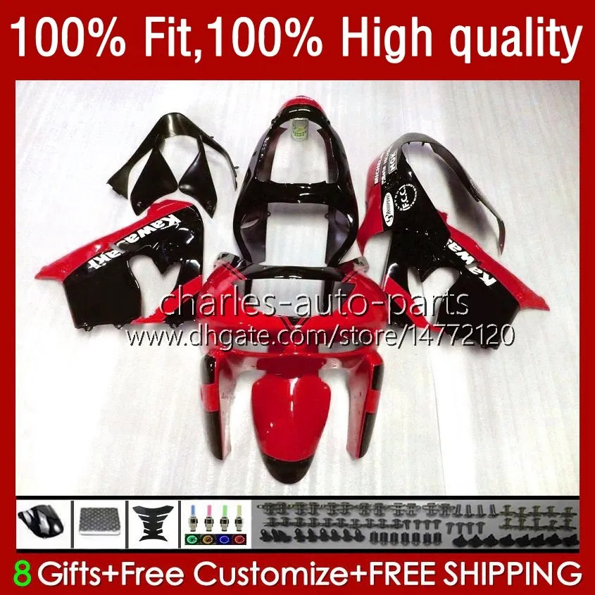 Full Fairing Kit For Kawasaki ZX9R Ninja 2000-2001 - ABS Plastic Motorcycle Bodywork Gloss Black