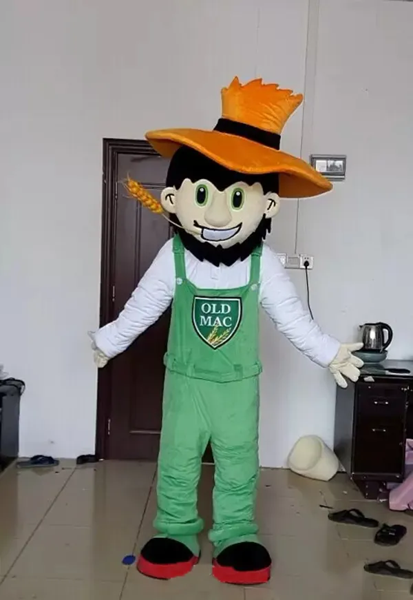 Performance Farmer Mascot Trajes Christmas Christmas Festa Dos Desenhos Animados Dos Desenhos Animados Personagem Personagem Outfit Suíno Adultos Tamanho Carnaval Páscoa Publicidade Theme Roupas