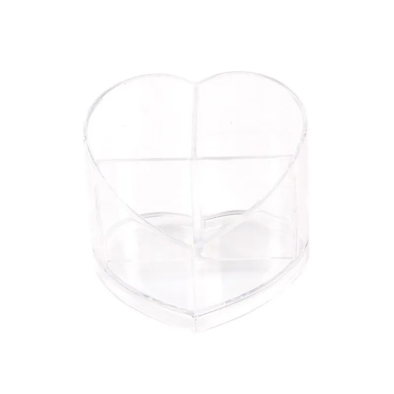 Förvaringslådor Bins Heart Shape Acrylic Makeup Organizer Transparent kosmetisk låda behållare