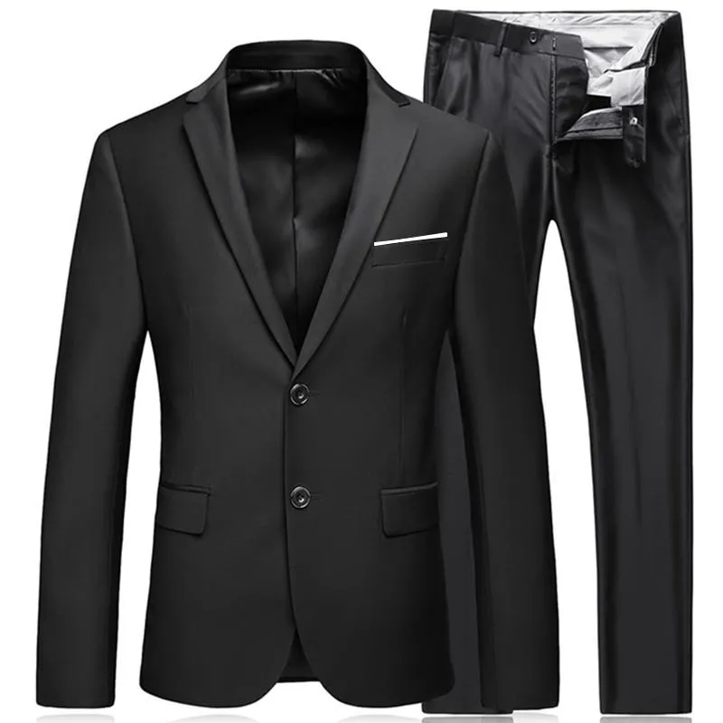 Costumes pour hommes Blazers Nice Business de haute qualité Gentleman noir 2 pièces costume ensemble/manteau veste pantalon pantalon classique