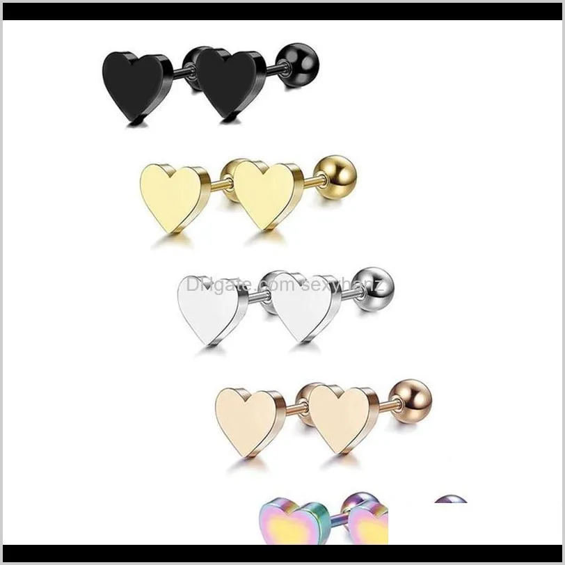 1pcs heart stainless steel labret ring lip piercing stud star ear cartilage piercing tragus ear ring stud punk body jewelry gift f