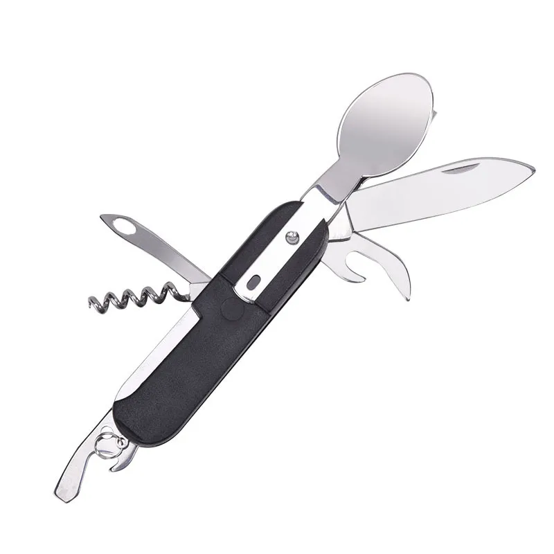 Multifunctional Folding Tableware Detachable Spoon Table Knife Fork Bottle Opener Portable Outdoor Camping Dinnerware