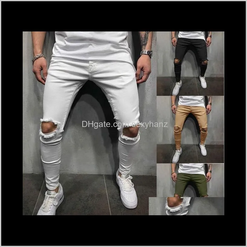 Jeans Kleding Drop Delivery 2021 Heren Hip Hop Sportkleding Fitness Joggers Broek Mannen Streetwear Broek Zwart Groen Gat Jogger Zweet