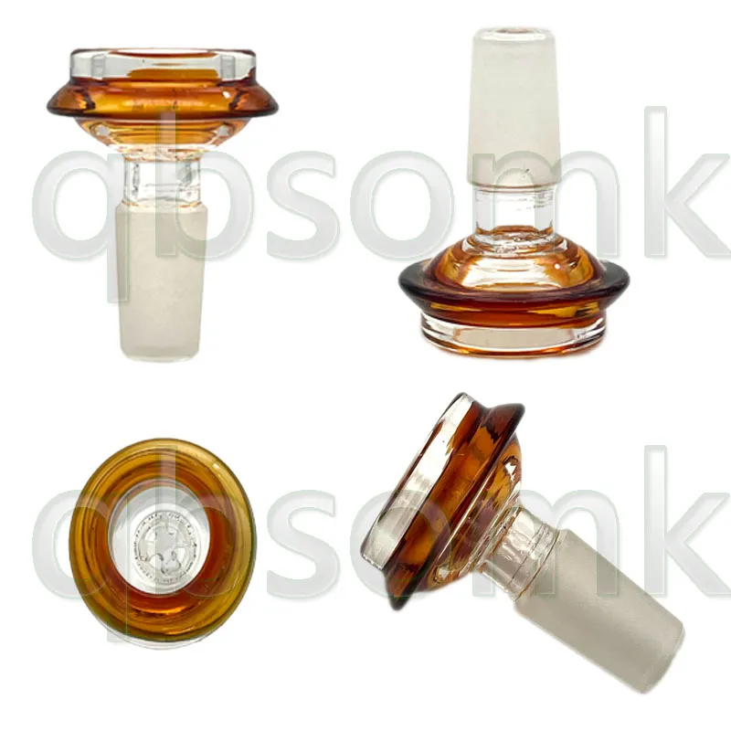 Qbsomk hookahs novo design mobius vidro tigela com 14mm 14.4mm macho articulação de vidro acessórios de fumar atacado