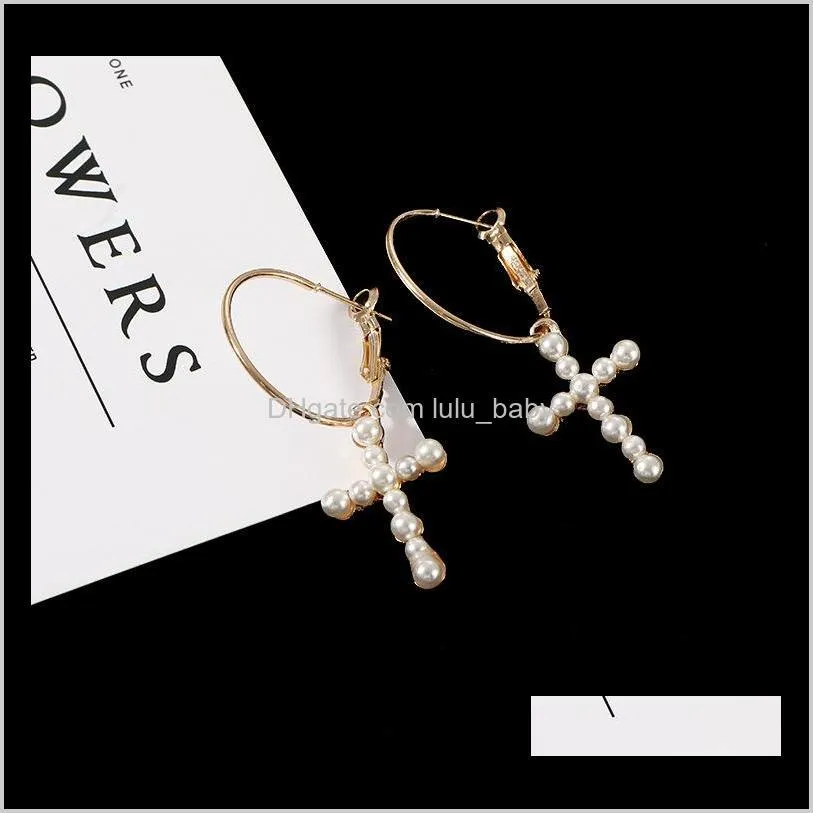 hot fashion jewelry women earrings beads cross dangle earrings lady`s accessories s215