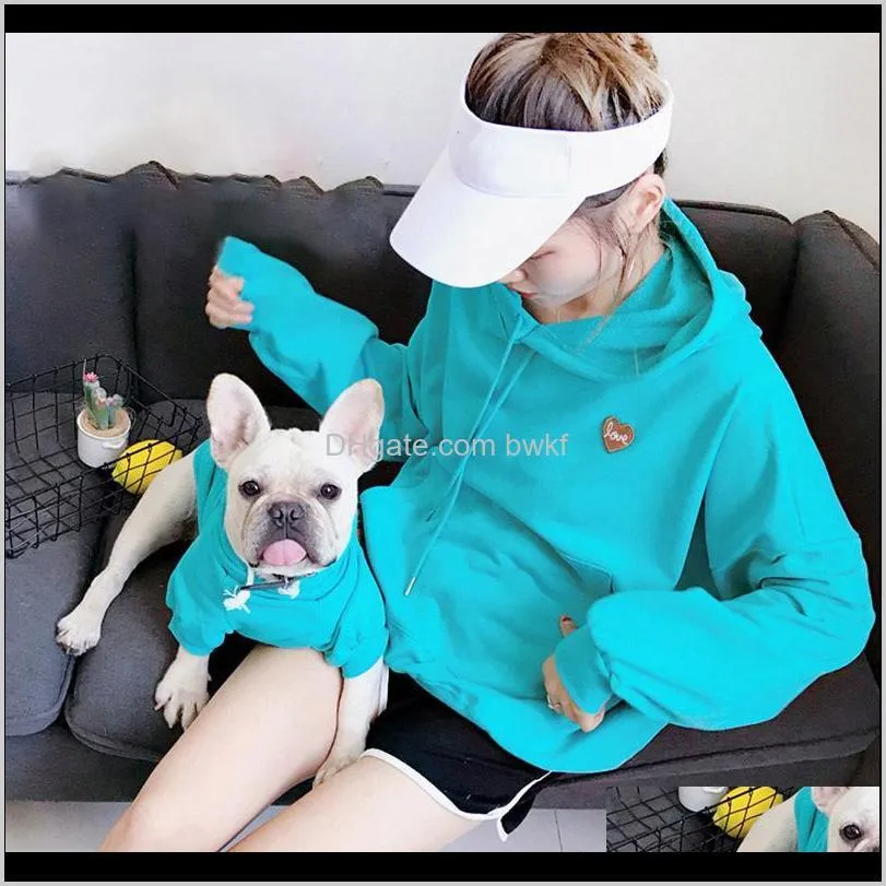 solid pet dog hoodie spring autumn pets dogs clothing french bulldog pug clothes pet matching clothes for dog costume ropa perro