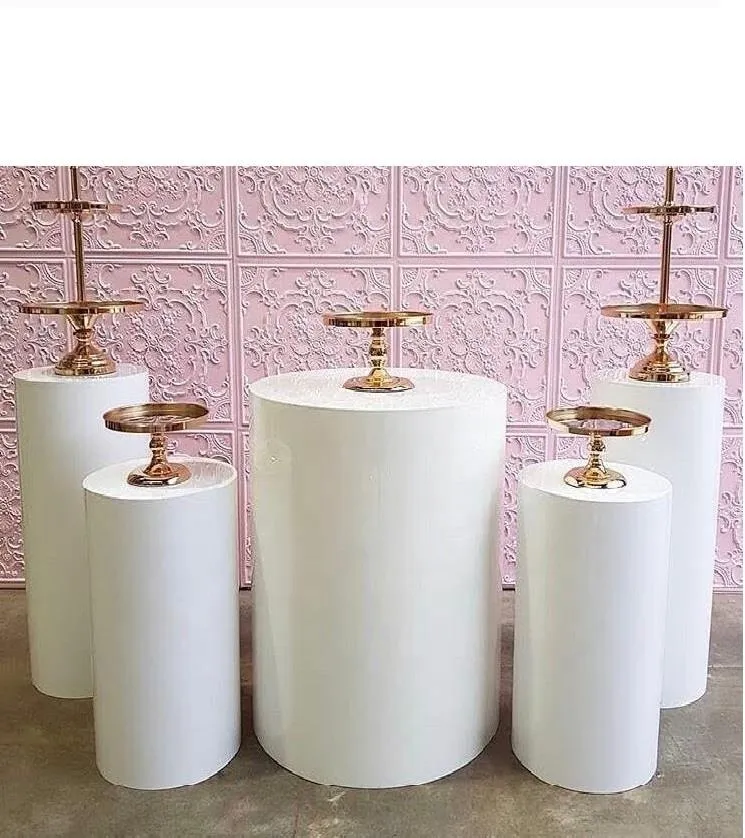 Round Cylinder Pedestal Display Art Decor Cake Rack Plinths Pillars for DIY Wedding Decorations Holiday 210310