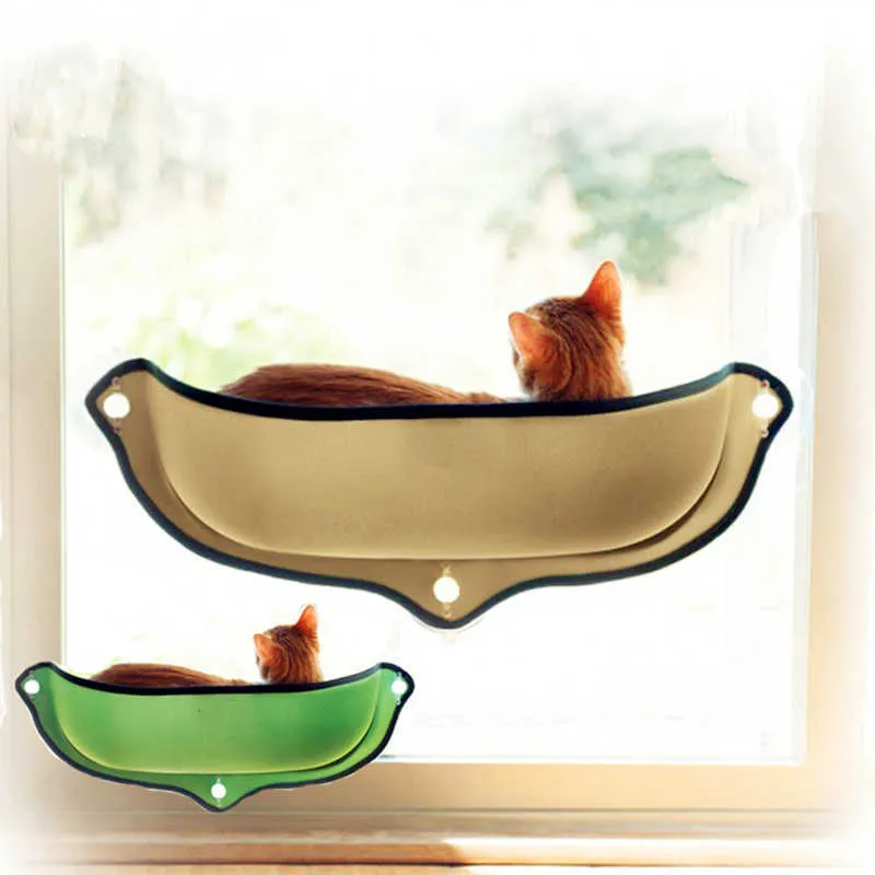 Kot Hamak Łóżko Okno Pod Lounger Ssiection Cups Ciepłe łóżko dla Pet Cat Rest House Miękkie i wygodne fretki Cage 210713
