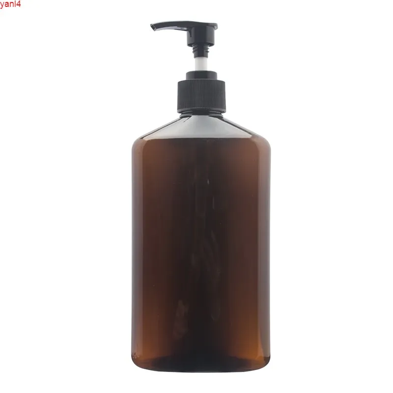 500 ML X 12 grande capacité ambre shampooing vide Lotion conteneur mousse pressée pompe bouteille plate pour savon douche Gelgoods