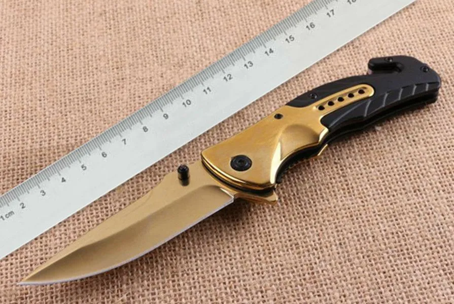 F90 F-90 Quick Open Pocket Folding Knife steel+aluminum handle Outdoor Camping Hunting Pocket Gift Knife Xmas gift knives for man a1338