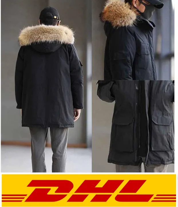 熱い販売の新しい有名な古典的なメンズファッションパーカー防水ウィンドストッパーの高度な生地冬の冬の冬の暖かいジャケット