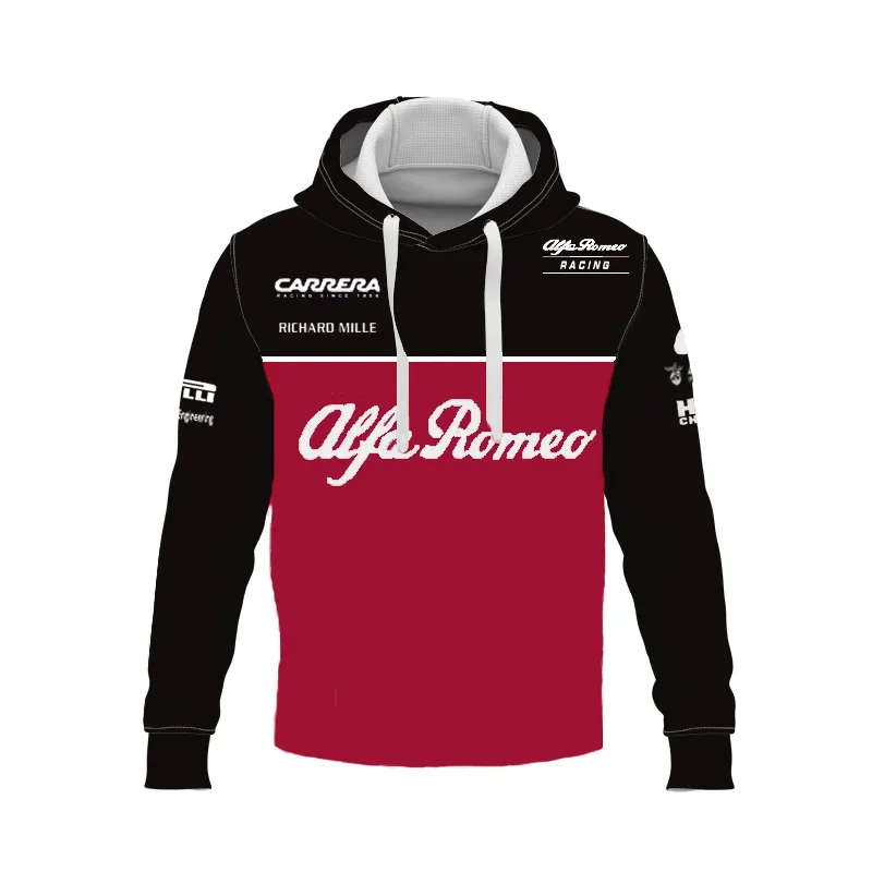 Outono e Inverno F1 Alfa Romeo Racing Fórmula 1 de mangas compridas Mulheres Outdoor Extreme Sports Off-Road Entusiastas PU