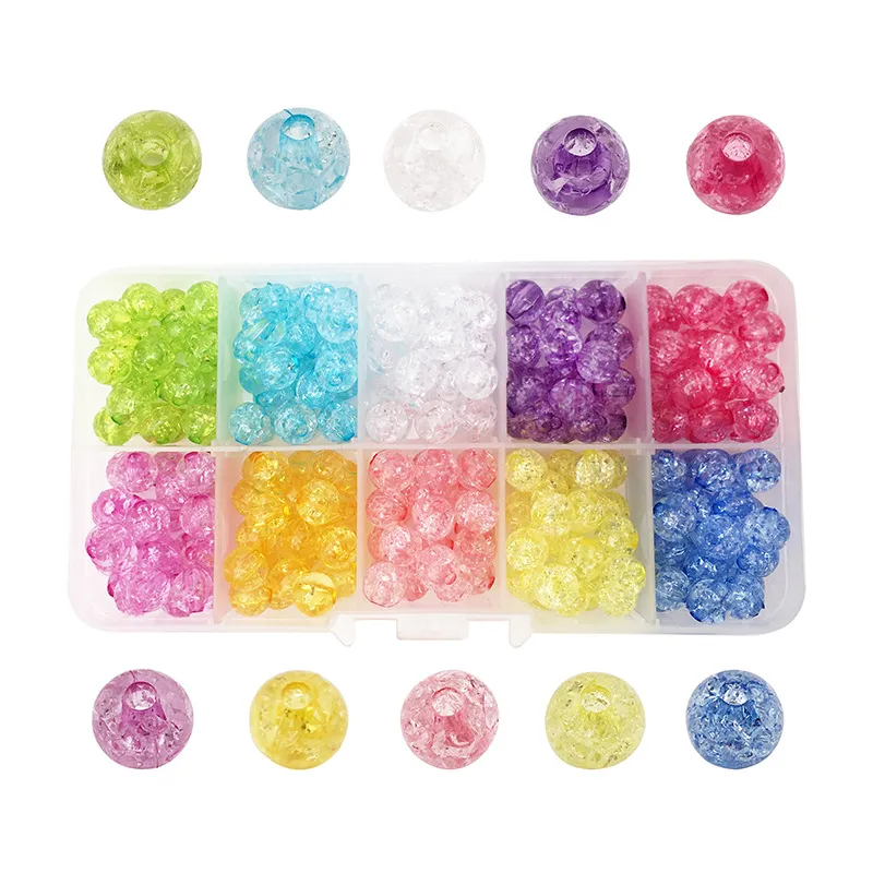 8/10mm Multicolor Plating Acrylic Beads Loose Spacer Round Bead Jewelry Plastic/resin Artificial pearl Making DIY bracelets