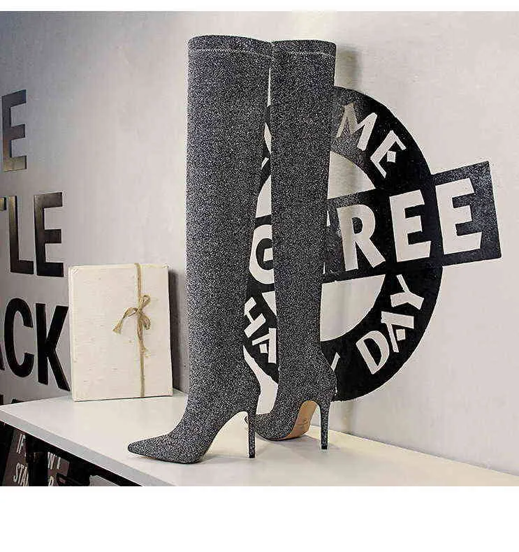 katerina crystal embellished knee high boot