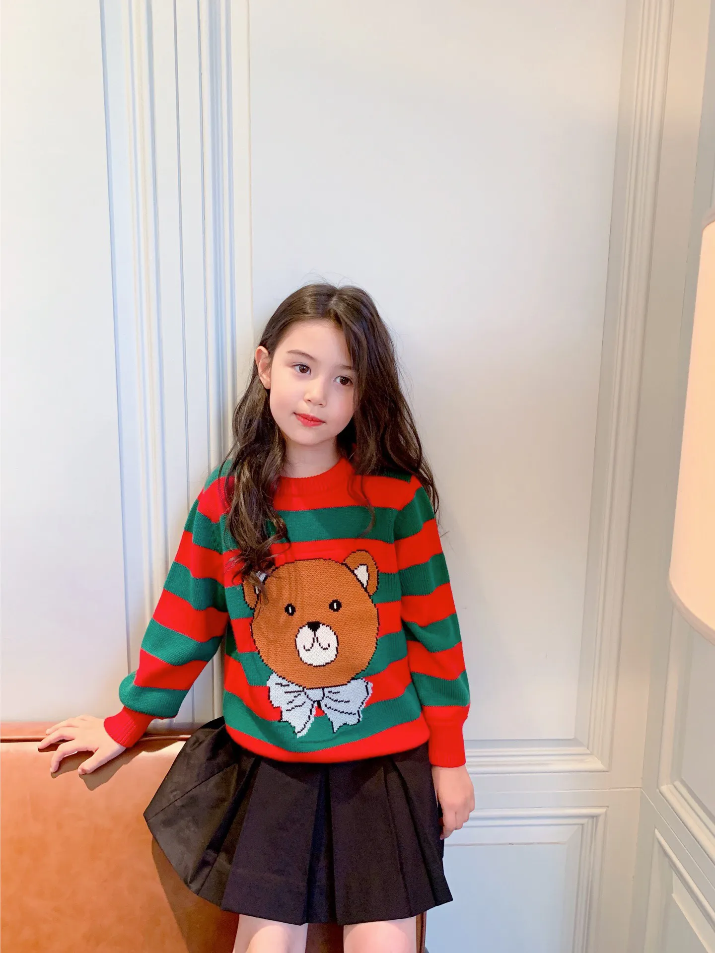 Winter Warm Trui Kids Meisjes Pullover Gebreide truien Kinderen Cartoon Bear Jumper Kleding