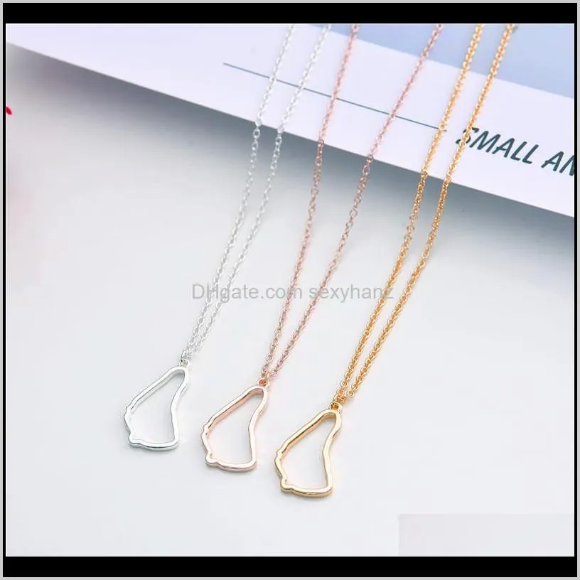 10pcs small north america caribbean barbados map necklace outline country barbados island continent chain necklaces women jewelry