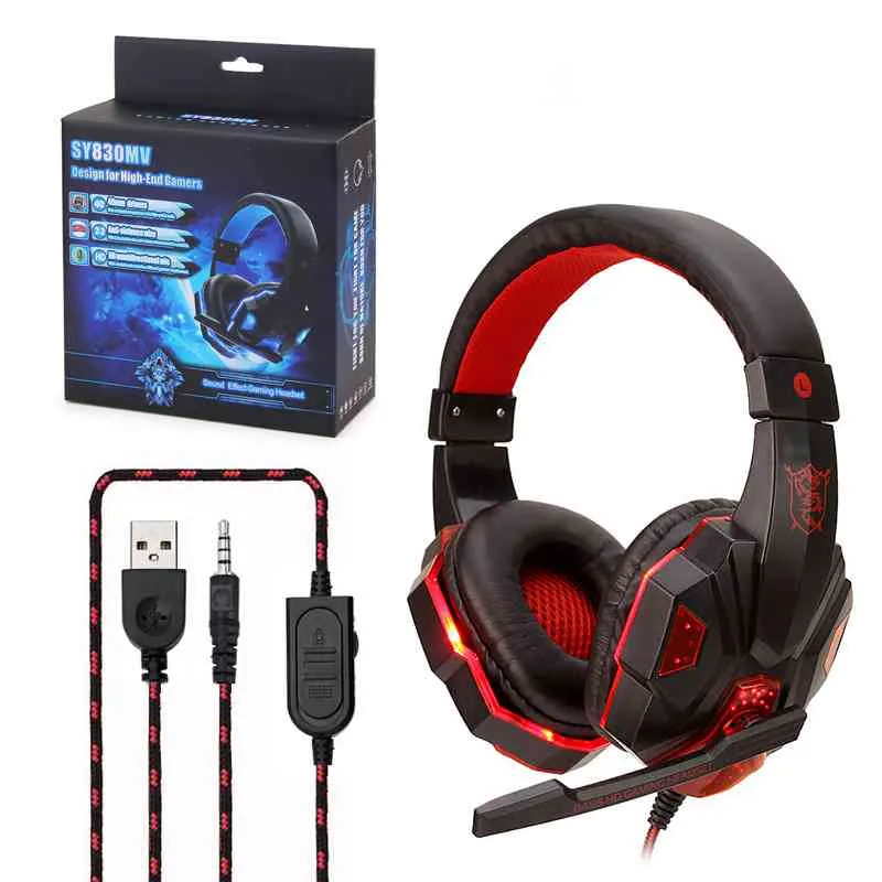 Gaming-Headset, Spielkopfhörer, kabelgebundener Computer, PS4/PS5-Spiel, leuchtende Headsets, Spielzubehör