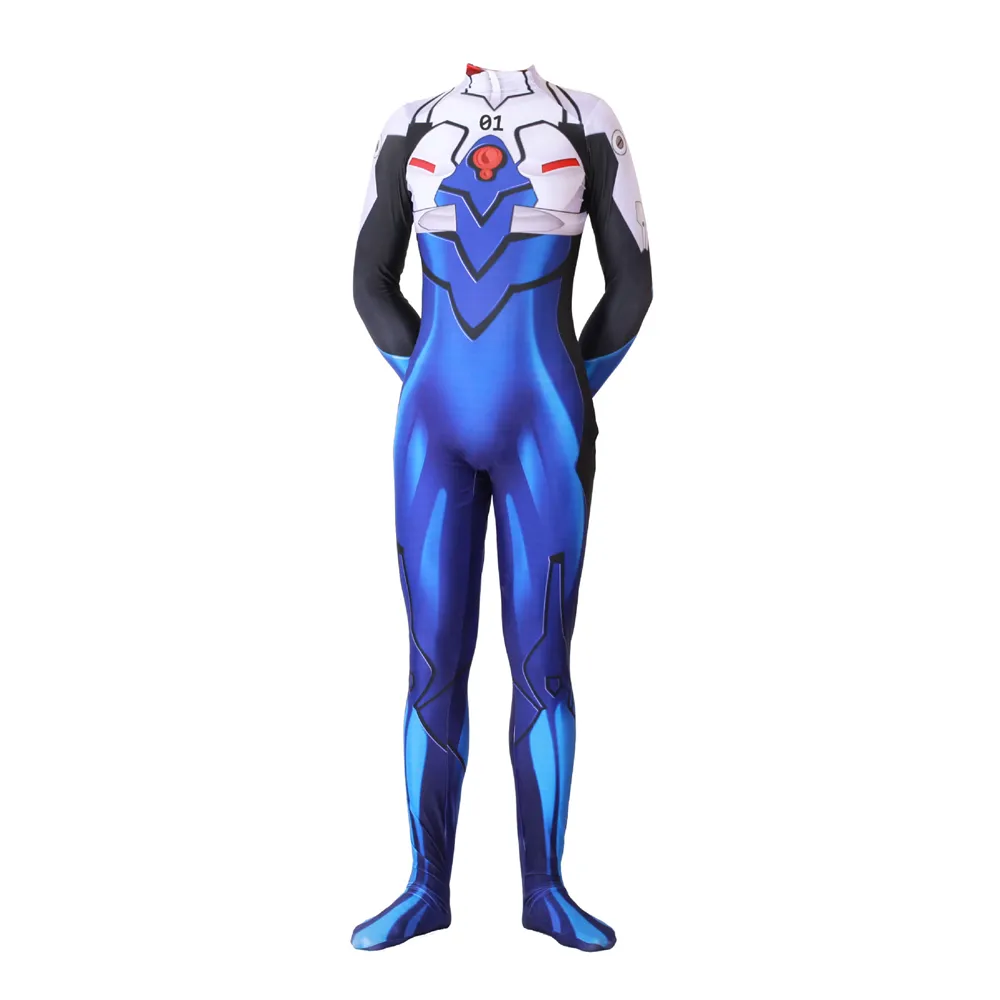 Anime EVA Plugsuit Cosplay Costume Ikari Shinji Zentai Bodysuit Marina