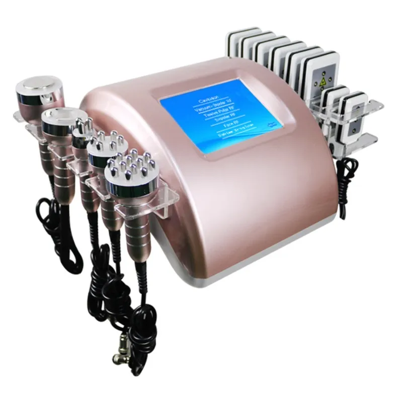 Skönhetskroppsform 6 i 1 RF Lipolaser 40K vakuumkavitationssystem Slimming Machine Laser Slim Lipo Machine