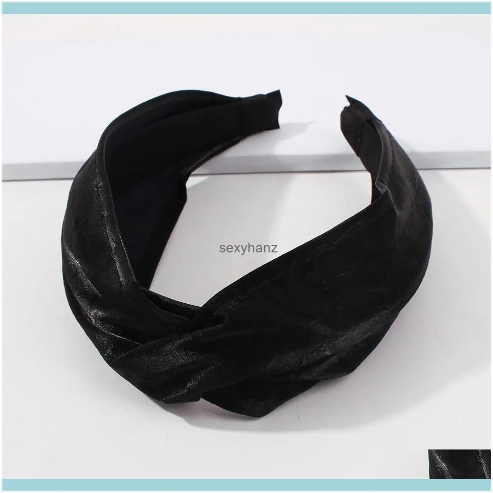 Vintage Suede Headbands Solid Color Turban Hairband For Women Girls Wide Knotted Hair Band New Fashion Female Hair Accessories