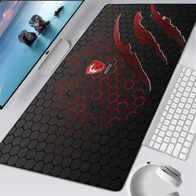 MSI Mousepad Menino Presente Gaming Mouse Pad Tapete PC Computador Acessórios Acessórios Grande Esteira Red Dragão Laptop Desk Protetor Pads