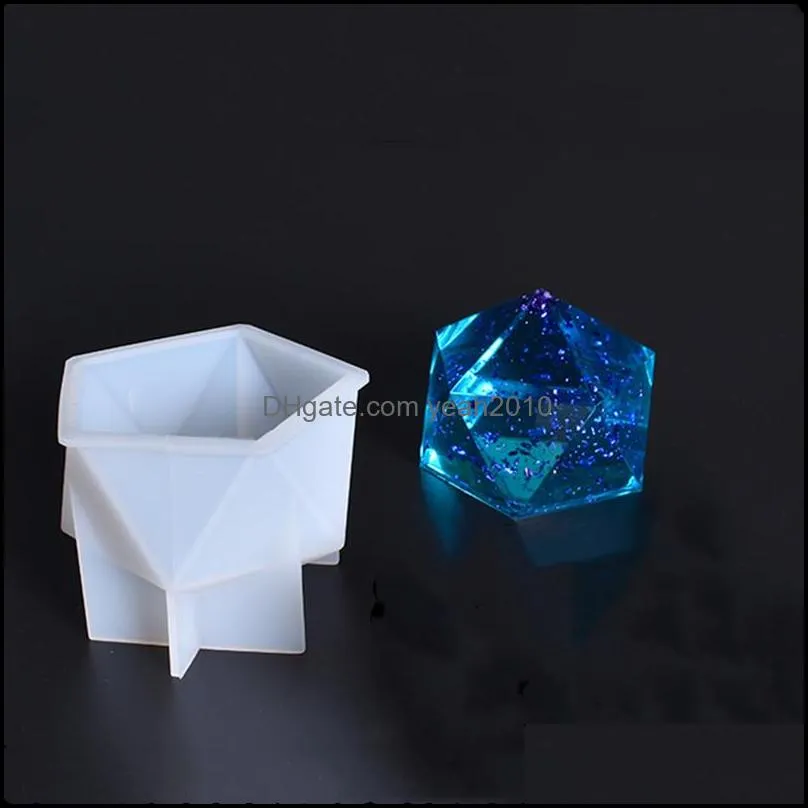 Baking Moulds Multi-faceted Vertebral Crystal Mold Two Sizes Accessories UV Resin Epoxy Pattern Dry Jewelry Ornaments