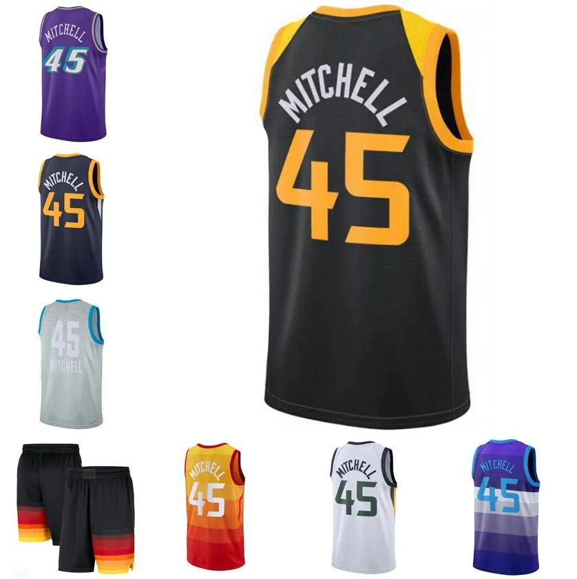 Koszulki do koszykówki Donovan 45 Mitchell Jersey 2021-22 Miasto Jersey Men Youth S-XXL