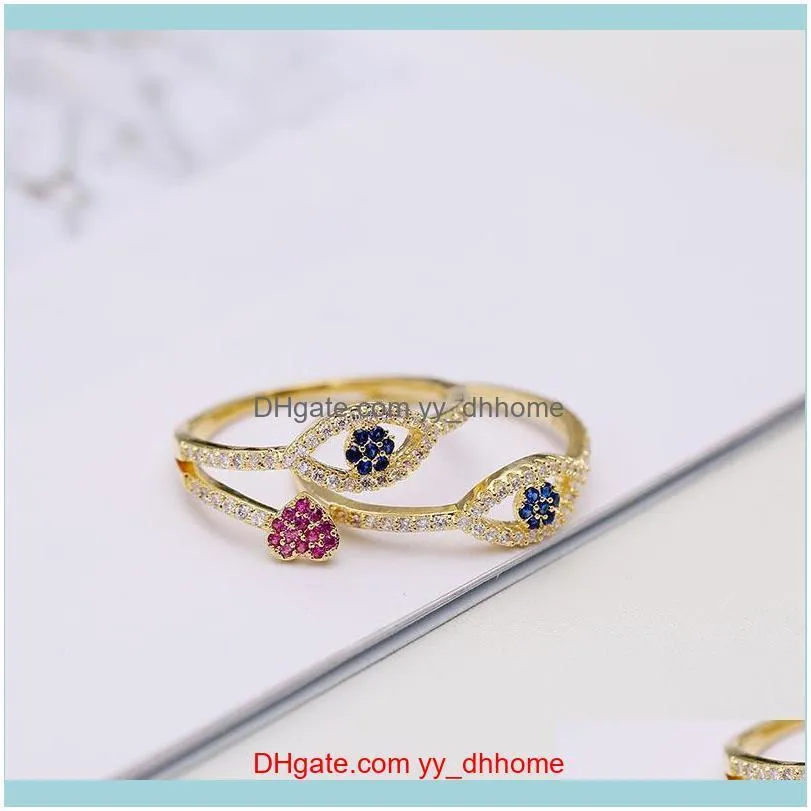 European network celebrity trend personality fashion ring gold-plated eyes love lucky charm devil`s eye ring love glasses couple ring