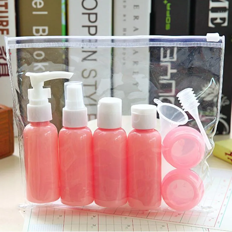 Nachfüllbare Reiseflaschen Set Paket Kosmetik Kunststoff Pressspray Flasche Makeup Tools Kit für Verdampfer P2