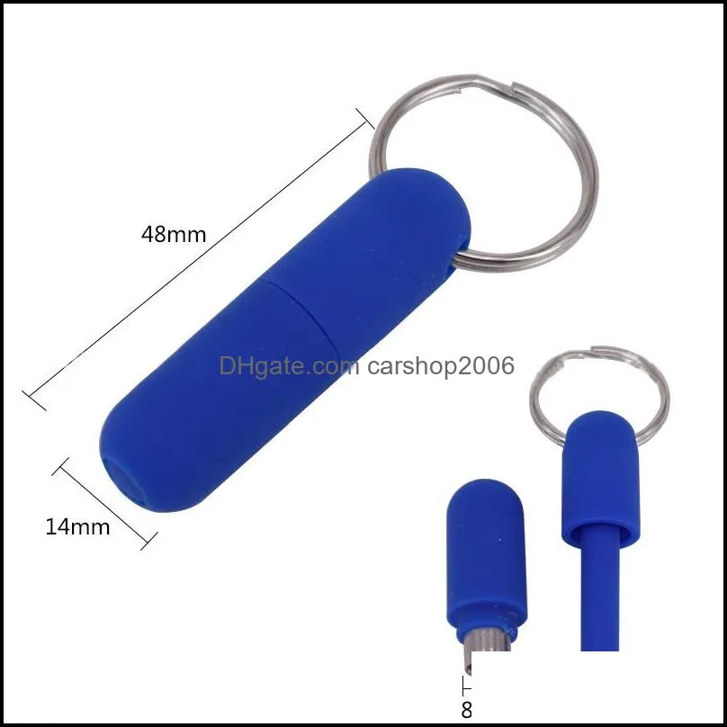 Portable Cigars Opener Drilling and Punching Rubber Simple Travel Keychain Cigar Accessories Tool HWD9239