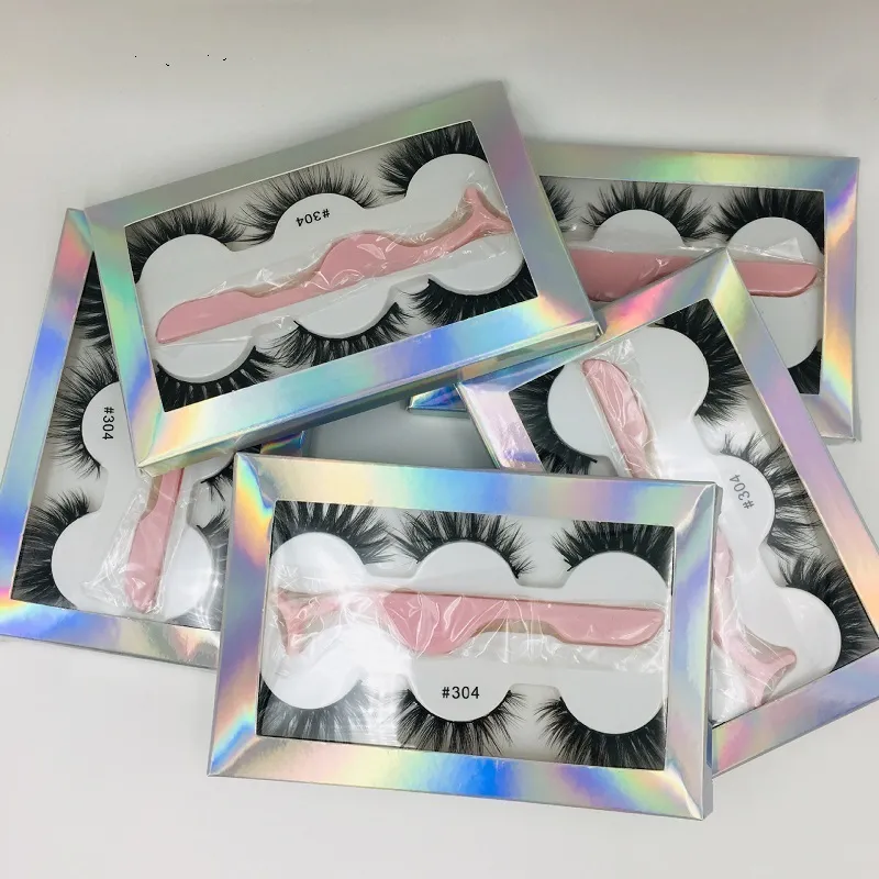 Nya 3Pairs mix style falska 3d mink ögonfransar ögonfransar falska ögonfransar mink fransar eyelash förlängning ögonfrans tweezer applikator smink verktyg av hopp11